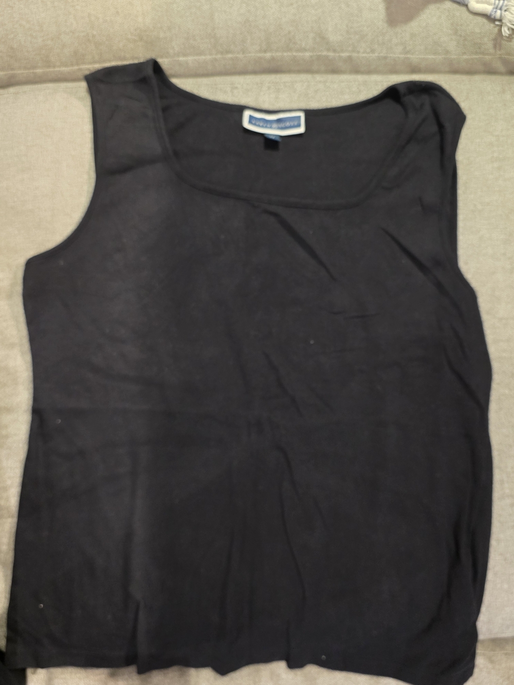 Karen Scott Black Scoop Neck Tank Top Women's 2x
